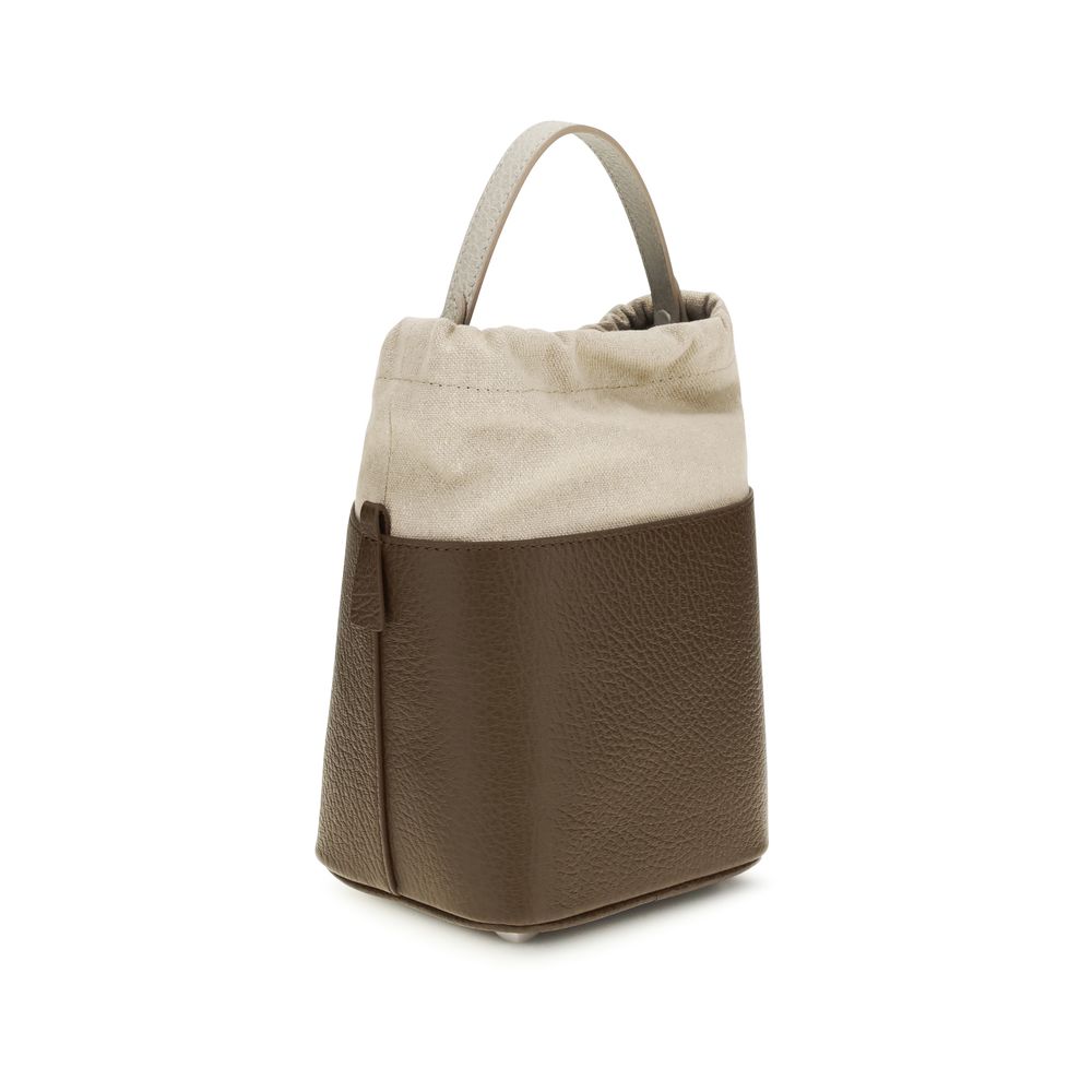 Bucket Handbag by Maison Margiela for women in bos taurus calf leather brown & signature features a effortlessly chic silhouette, showcasing a secure and ample with versatile for a effortlessly chic finish.
