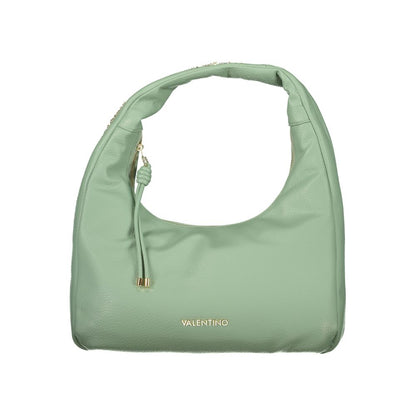Shoulder Handbag by Mario Valentino for women in polyethylene green features an refined silhouette, showcasing a secure zipper, ample internal-pockets, and versatile shoulder-strap & handle for a sophisticated refined aesthetic.