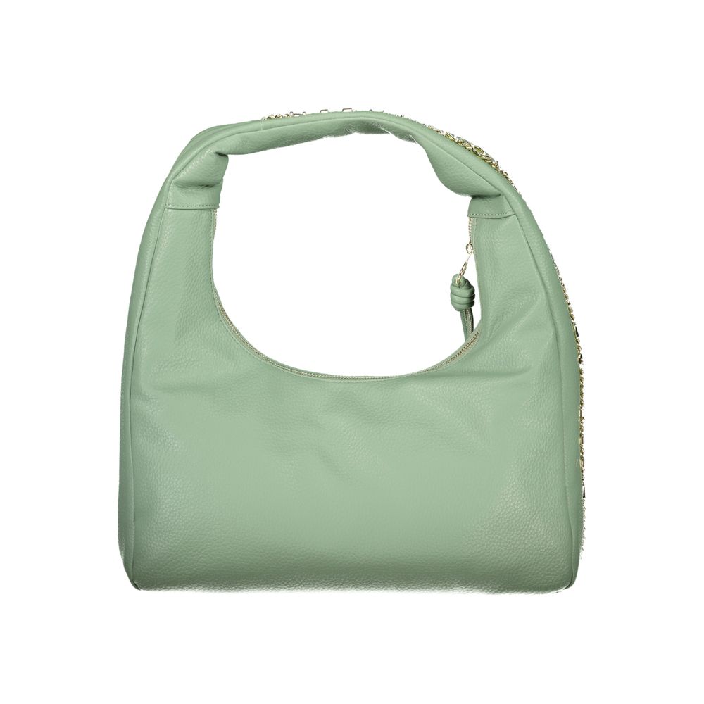 Shoulder Handbag by Mario Valentino for women in polyethylene green features a signature silhouette, showcasing a secure zipper and signature internal-pockets with versatile shoulder-strap & handle for a sophisticated look.
