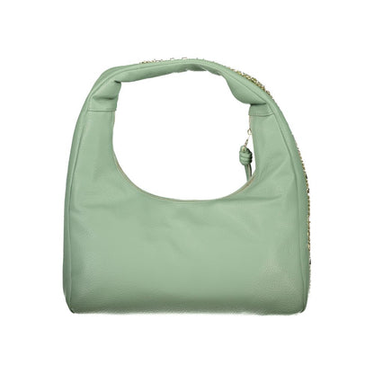 Shoulder Handbag by Mario Valentino for women in polyethylene green features a signature silhouette, showcasing a secure zipper and signature internal-pockets with versatile shoulder-strap & handle for a sophisticated look.