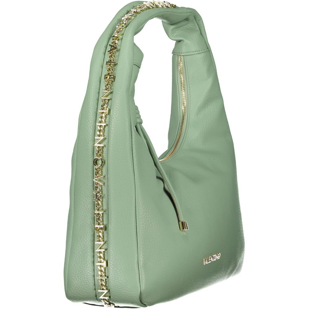 Shoulder Handbag by Mario Valentino for women in polyethylene green features a ornamental silhouette, showcasing a secure zipper, ample internal-pockets, and ornamental shoulder-strap & handle for a sophisticated look.