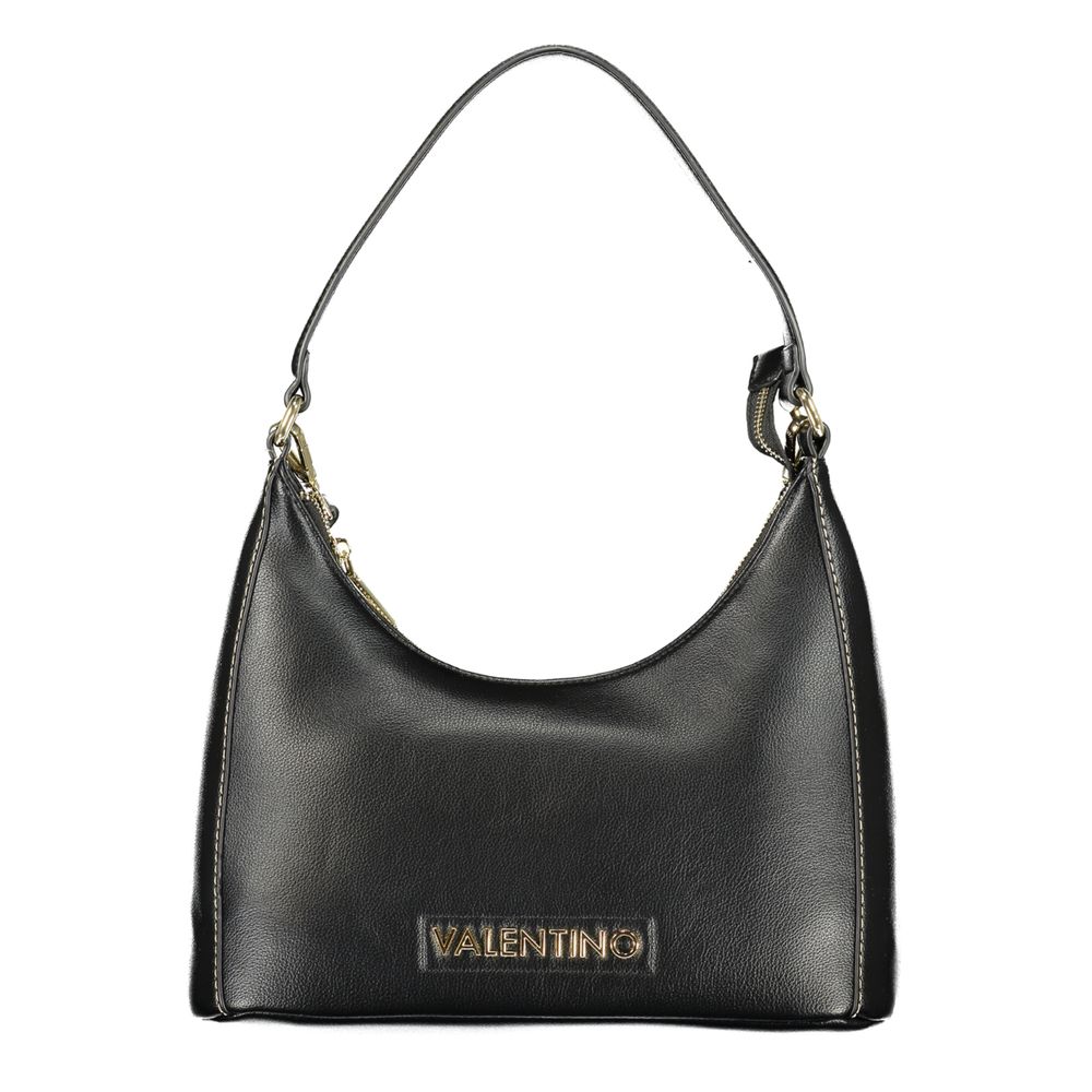 Handbag by Mario Valentino for women in polyethylene black features a signature silhouette, showcasing a secure zipper and signature internal-pockets with versatile shoulder-strap, handle & adjustable-strap for a sophisticated look.