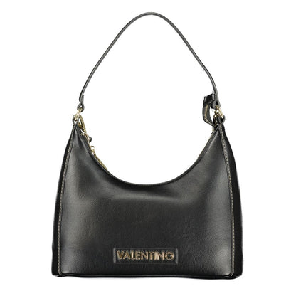 Handbag by Mario Valentino for women in polyethylene black features a signature silhouette, showcasing a secure zipper and signature internal-pockets with versatile shoulder-strap, handle & adjustable-strap for a sophisticated look.