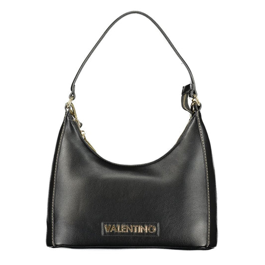 Handbag by Mario Valentino for women in polyethylene black features a signature silhouette, showcasing a secure zipper and signature internal-pockets with versatile shoulder-strap, handle & adjustable-strap for a sophisticated look.