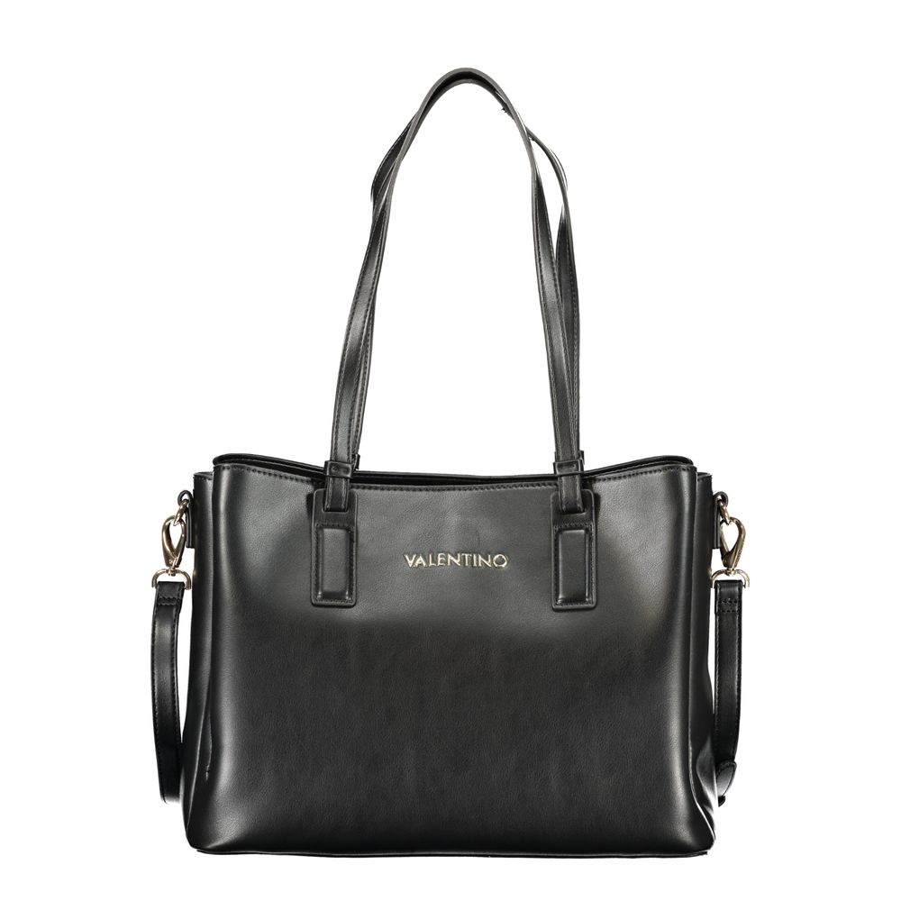 Handbag by Mario Valentino for women in polyethylene black features a ornamental silhouette, showcasing a secure zipper, ample document-holder, external-pockets & internal-pockets, and ornamental shoulder-strap, adjustable-strap & handle for a sophisticated look.