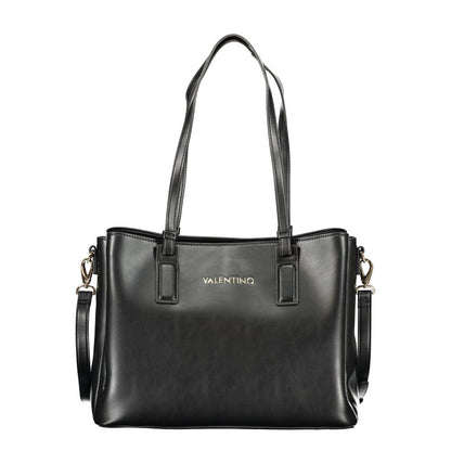 Handbag by Mario Valentino for women in polyethylene black features a ornamental silhouette, showcasing a secure zipper, ample document-holder, external-pockets & internal-pockets, and ornamental shoulder-strap, adjustable-strap & handle for a sophisticated look.