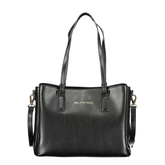 Handbag by Mario Valentino for women in polyethylene black features a ornamental silhouette, showcasing a secure zipper, ample document-holder, external-pockets & internal-pockets, and ornamental shoulder-strap, adjustable-strap & handle for a sophisticated look.