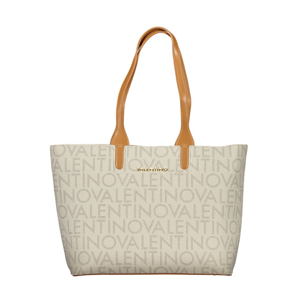 Handbag by Mario Valentino for women in polyethylene beige features a exquisite silhouette, showcasing a secure zipper and exquisite internal-pockets with versatile handle for a exquisite finish.
