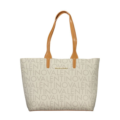 Handbag by Mario Valentino for women in polyethylene beige features a exquisite silhouette, showcasing a secure zipper and exquisite internal-pockets with versatile handle for a exquisite finish.