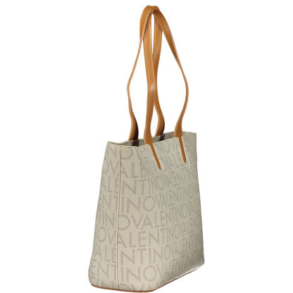 Handbag by Mario Valentino for women in polyethylene beige features a refined silhouette, showcasing a secure zipper, organized internal-pockets, and versatile handle for a refined finish.