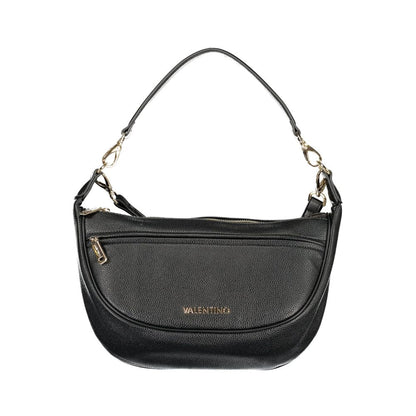 Handbag by Mario Valentino for women in polyethylene black features a signature silhouette, showcasing a secure zipper and signature document-holder, external-pockets & internal-pockets with versatile shoulder-strap, adjustable-strap & handle for a sophisticated look.