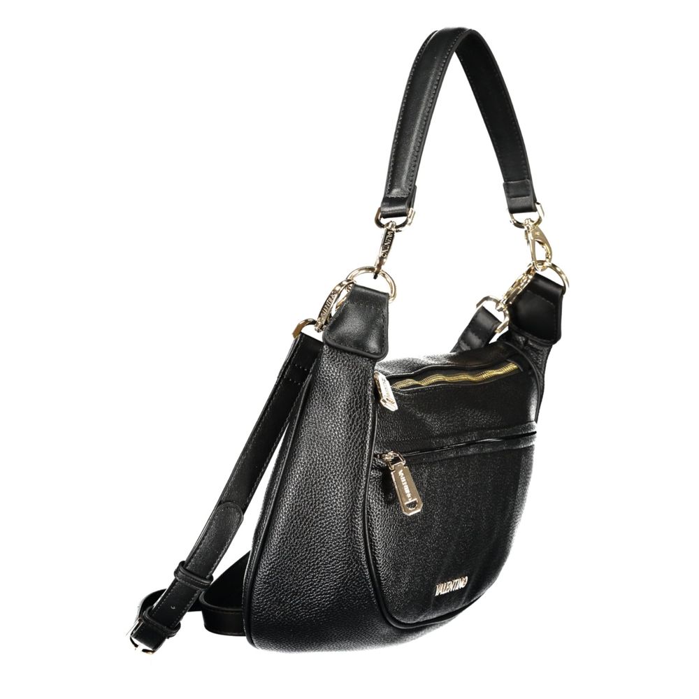 Handbag by Mario Valentino for women in polyethylene black features a ornamental silhouette, showcasing a secure zipper, ample document-holder, external-pockets & internal-pockets, and ornamental shoulder-strap, adjustable-strap & handle for a sophisticated look.