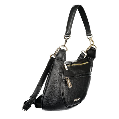Handbag by Mario Valentino for women in polyethylene black features a ornamental silhouette, showcasing a secure zipper, ample document-holder, external-pockets & internal-pockets, and ornamental shoulder-strap, adjustable-strap & handle for a sophisticated look.
