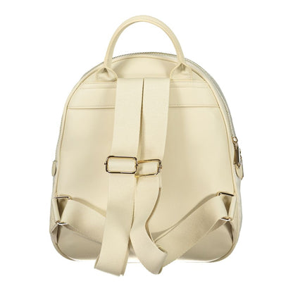 Backpack by Mario Valentino for women in polyethylene beige & signature presents a stately Polyethylene Backpack design, showcasing a secure zipper with ample built-in-compartments, external-pockets & internal-pockets and versatile handle, backpack-strap & adjustable-strap for a stately finish.