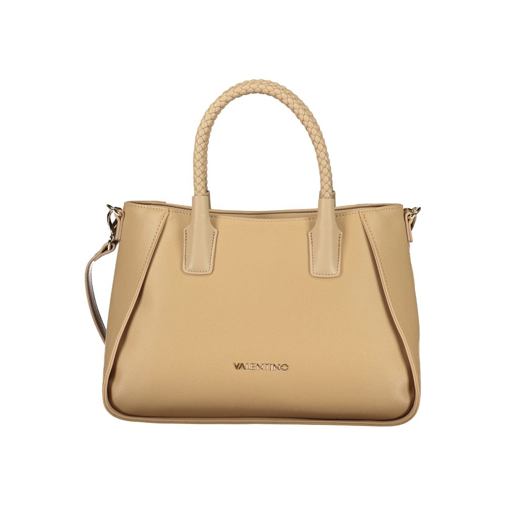 Handbag by Mario Valentino for women in polyethylene beige features an refined silhouette, showcasing a secure zipper, ample internal-pockets, and versatile shoulder-strap, handle & adjustable-strap for a sophisticated refined aesthetic.