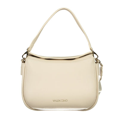 Crossbody Handbag by Mario Valentino for women in polyethylene beige features a ornamental silhouette, showcasing a secure magnetic, ample built-in-compartments & internal-pockets, and ornamental crossbody-strap, shoulder-strap, adjustable-strap & handle for a sophisticated look.