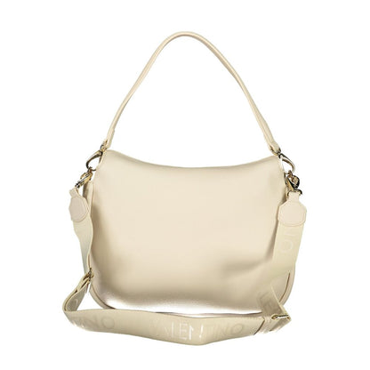 Crossbody Handbag by Mario Valentino for women in polyethylene beige features an refined silhouette, showcasing a secure magnetic, ample built-in-compartments & internal-pockets, and versatile crossbody-strap, shoulder-strap, adjustable-strap & handle for a sophisticated refined aesthetic.