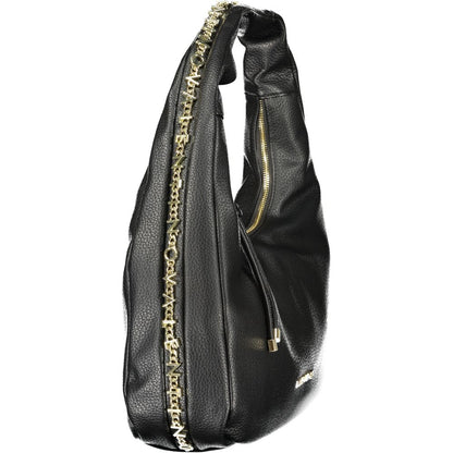 Frame Handbag by Mario Valentino for women in polyethylene black features a refined silhouette, showcasing a secure zipper, organized internal-pockets, and versatile shoulder-strap & handle for a refined finish.