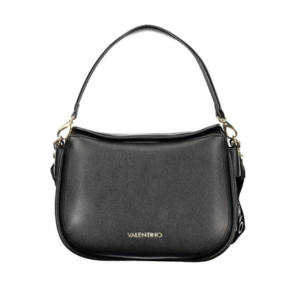This Handbag by Mario Valentino for women in polyethylene and black & signature presents a sculptural silhouette featuring a secure magnetic, ample built-in-compartments & internal-pockets, and versatile shoulder-strap, adjustable-strap & handle for a sculptural finish.