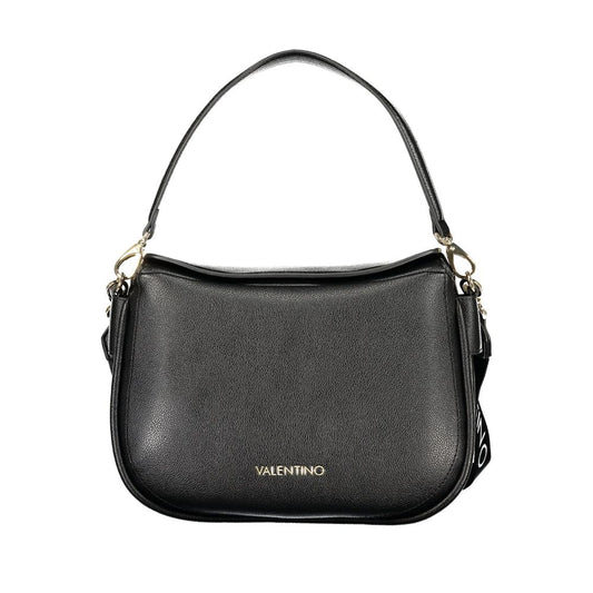 This Handbag by Mario Valentino for women in polyethylene and black & signature presents a sculptural silhouette featuring a secure magnetic, ample built-in-compartments & internal-pockets, and versatile shoulder-strap, adjustable-strap & handle for a sculptural finish.