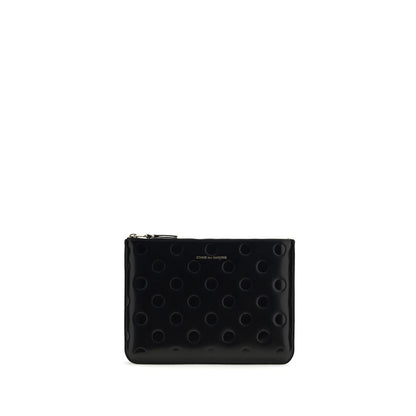 Wallet by Comme Des Garçons for men in bos taurus calf leather black, gold & signature presents a architectural silhouette from the Bos Taurus Calf Leather Wallet collection, showcasing architectural for a architectural finish.