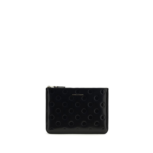 Wallet by Comme Des Garçons for men in bos taurus calf leather black, gold & signature presents a architectural silhouette from the Bos Taurus Calf Leather Wallet collection, showcasing architectural for a architectural finish.