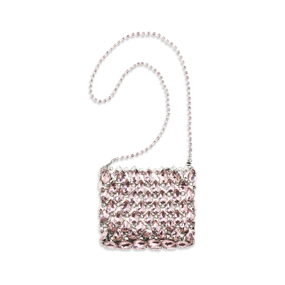 Small Crossbody Clutch Shoulder Bag by Self-Portrait for women in polyester leather & crystal multicolor & pink features a effortless sophistication silhouette, secured by a drawstring with ample and versatile shoulder-strap for a effortless sophistication finish.
