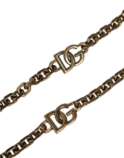 Shoulder Strap by Dolce & Gabbana for women in brass zamak & calf leather black, gold, pearl & white showcases a enviable design, perfect for elevating any ensemble as part of the Brass Zamak Calf Leather Shoulder Strap collection.