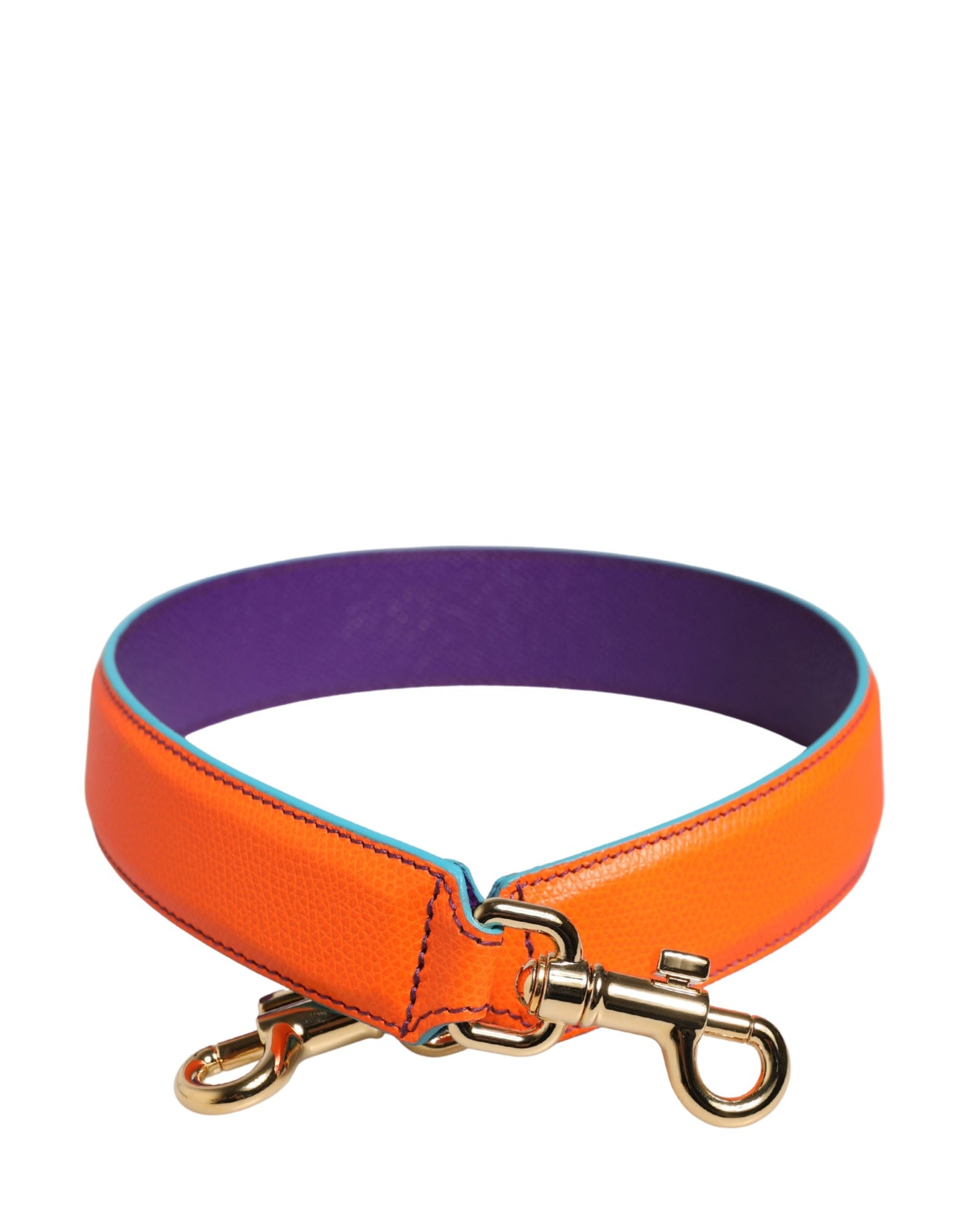Shoulder Strap by Dolce & Gabbana for women in calf leather gold, orange & purple features an stylish design, beautifully completing the signature look of the Calf Leather Shoulder Strap.