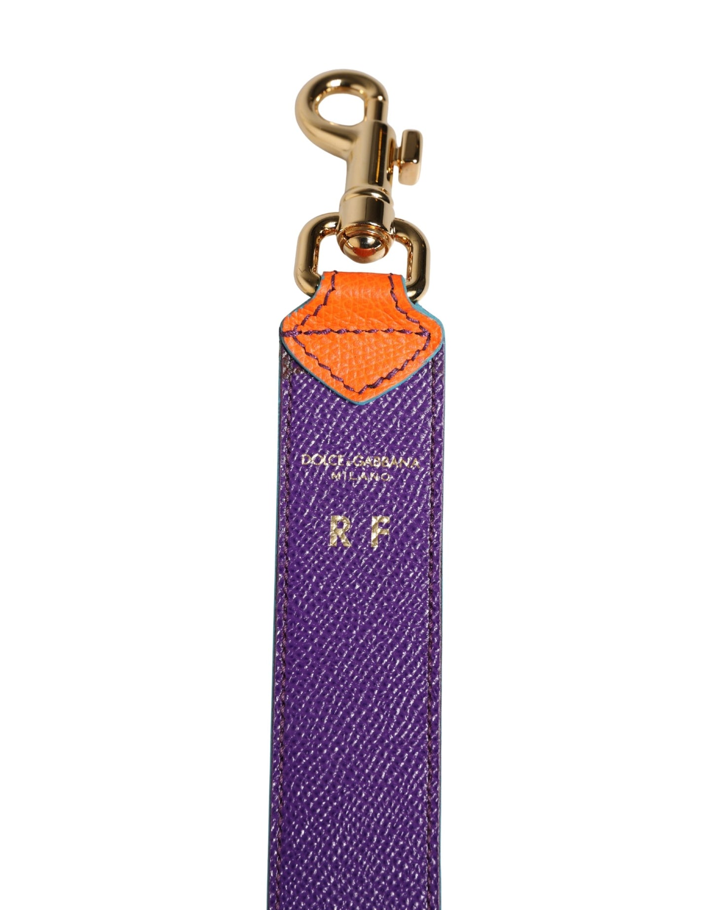 Shoulder Strap by Dolce & Gabbana for women in calf leather gold, orange & purple features a effortlessly chic design, perfectly complementing the signature look of the Calf Leather Shoulder Strap.