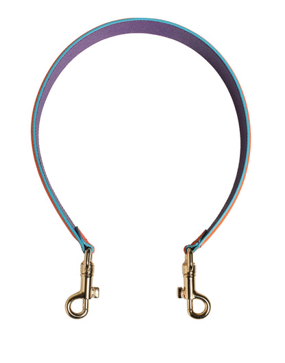 Shoulder Strap by Dolce & Gabbana for women in calf leather gold, orange & purple features a dynamic silhouette, artfully enhancing the dynamic design of this Calf Leather Shoulder Strap.