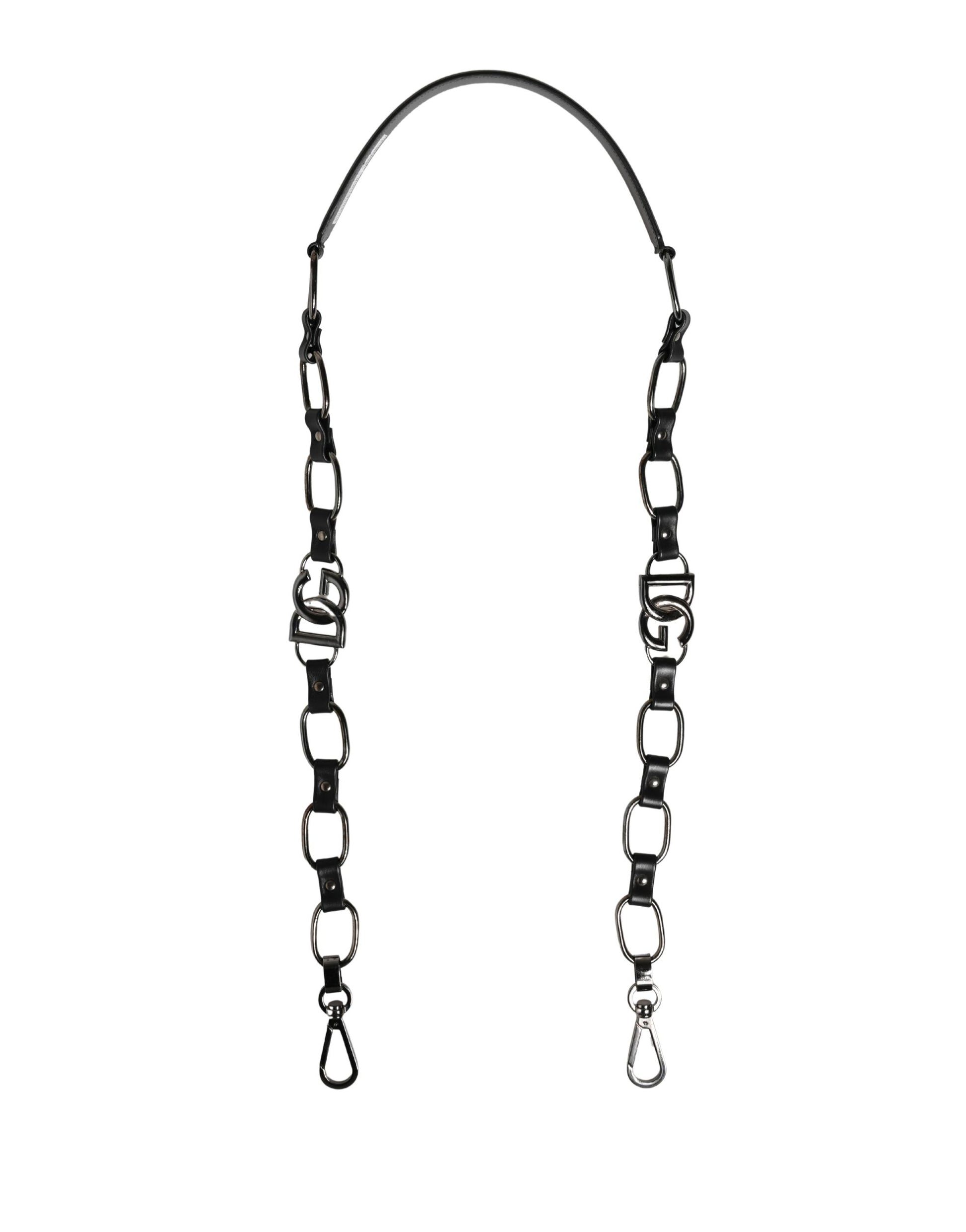 Shoulder Strap by Dolce & Gabbana for women in brass zamak & calf leather black & silver features a effortlessly chic design, perfectly complementing the signature look of the Brass Zamak Calf Leather Shoulder Strap.