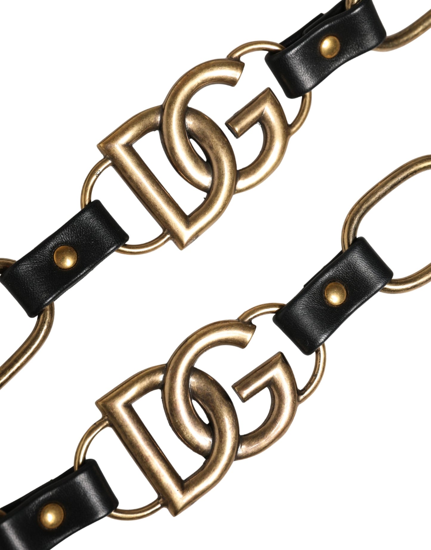 Shoulder Strap by Dolce & Gabbana for women in brass zamak & calf leather black & gold features a dynamic silhouette, artfully enhancing the dynamic design of this Brass Zamak Calf Leather Shoulder Strap.