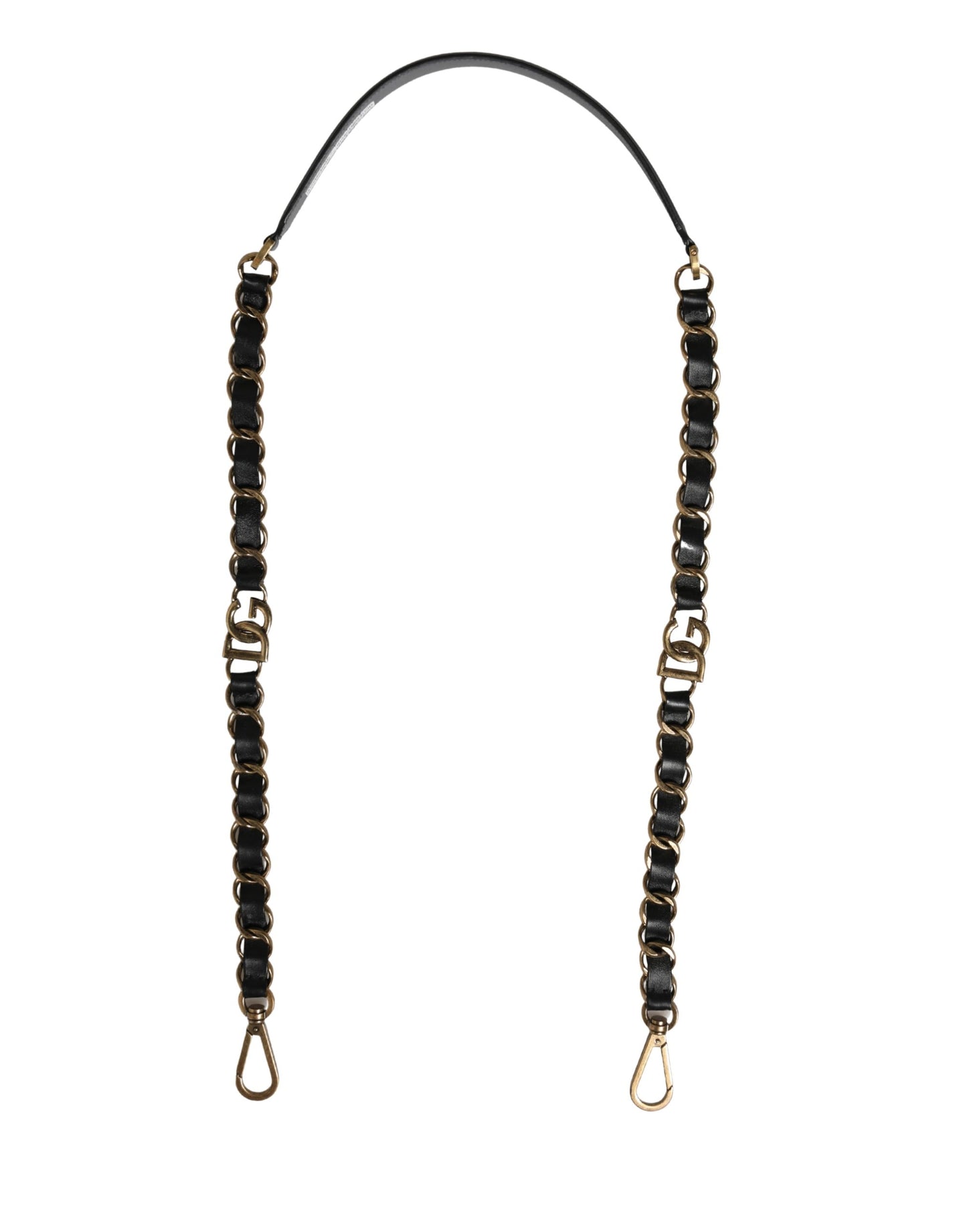 Shoulder Strap by Dolce & Gabbana for women in brass zamak & calf leather black & gold features an stylish design, beautifully completing the signature look of the Brass Zamak Calf Leather Shoulder Strap.