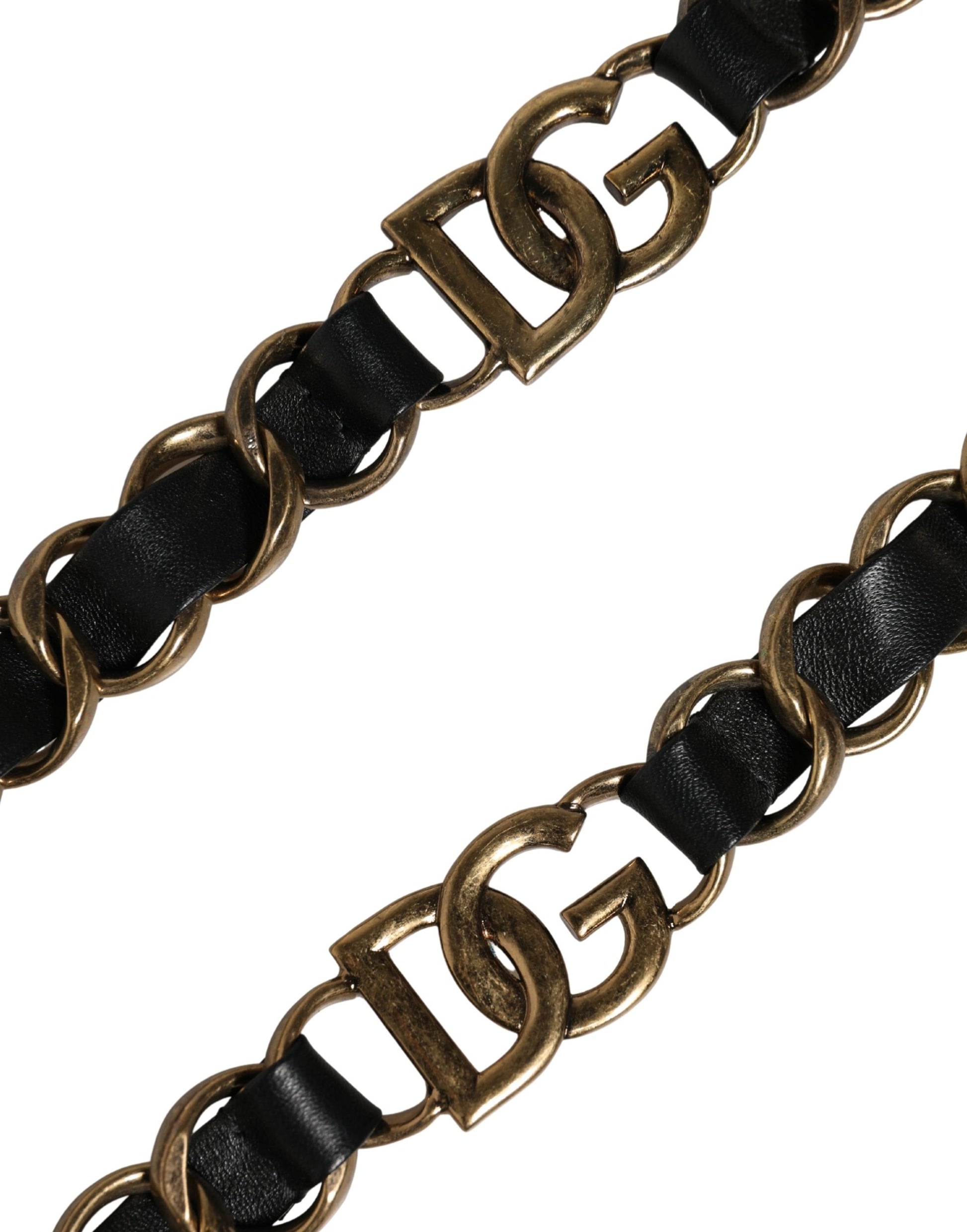 Shoulder Strap from Dolce & Gabbana for women in brass zamak & calf leather black & gold features an on trend design from the Brass Zamak Calf Leather Shoulder Strap collection, highlighting a premium look.