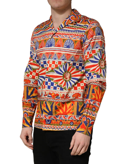 Dolce & Gabbana Multicolor Sicilian Carretto Twill Cotton Men Shirt