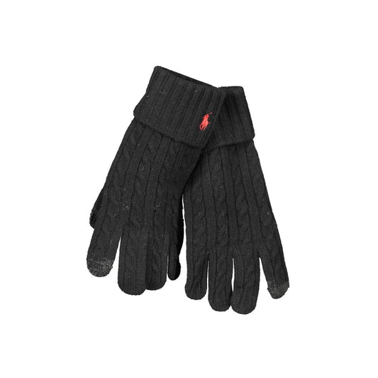 Gloves by Ralph Lauren for men in lana wool & nylon black features an distinguished silhouette, showcasing specialized and a refined gloves design for a sophisticated distinguished aesthetic.