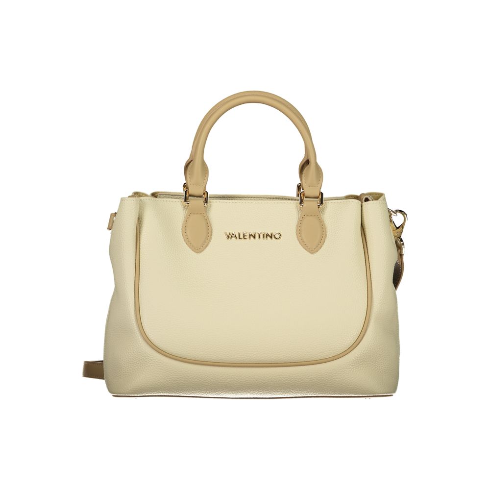 Handbag by Mario Valentino for women in polyurethane beige features an refined silhouette, showcasing a secure , ample , and versatile for a sophisticated refined aesthetic.