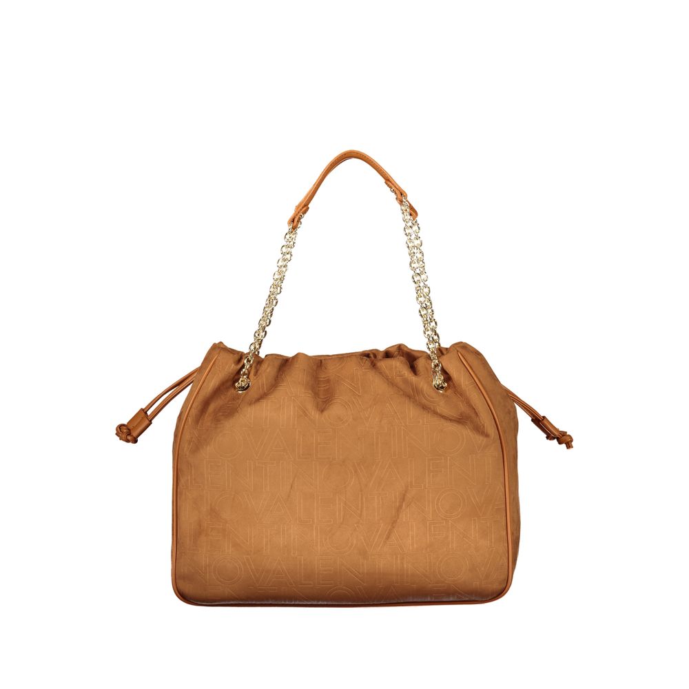 Handbag by Mario Valentino for women in polyurethane brown features a signature silhouette, showcasing a secure and signature with versatile for a sophisticated look.