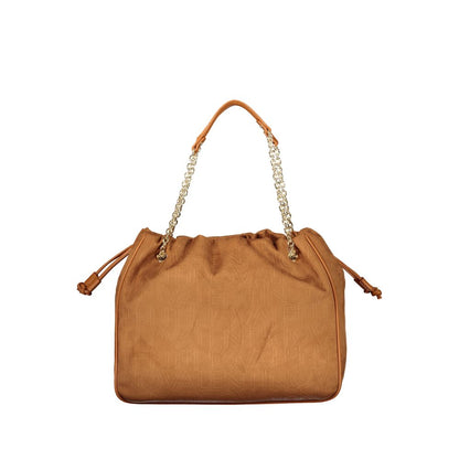 Handbag by Mario Valentino for women in polyurethane brown features a signature silhouette, showcasing a secure and signature with versatile for a sophisticated look.