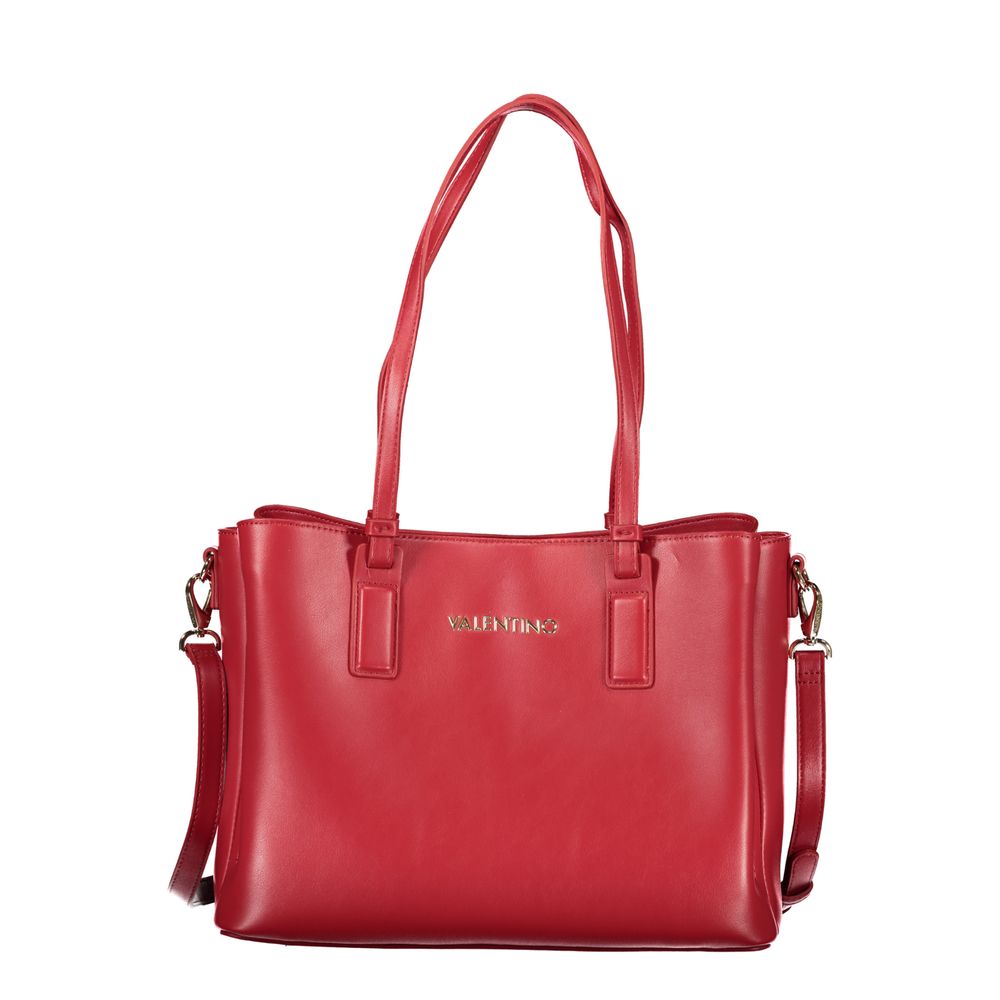 This Handbag by Mario Valentino for women in polyurethane and red presents a sculptural silhouette featuring a secure , ample , and versatile for a sculptural finish.