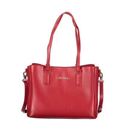 This Handbag by Mario Valentino for women in polyurethane and red presents a sculptural silhouette featuring a secure , ample , and versatile for a sculptural finish.