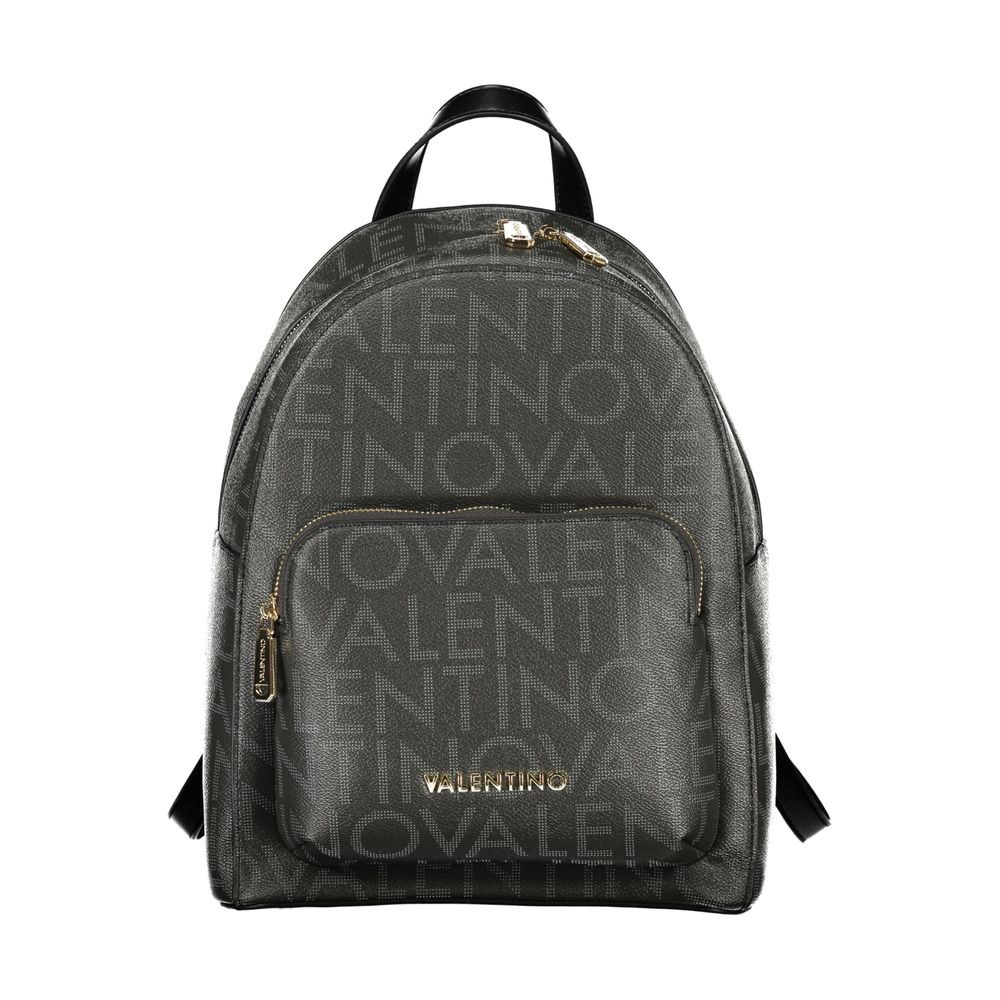 Backpack by Mario Valentino for women in polyurethane black features a architectural Polyurethane Backpack design with a secure , ample , and versatile backpack-strap for a architectural finish.