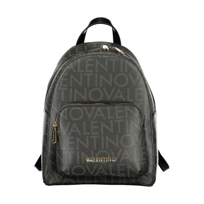 Backpack by Mario Valentino for women in polyurethane black features a architectural Polyurethane Backpack design with a secure , ample , and versatile backpack-strap for a architectural finish.