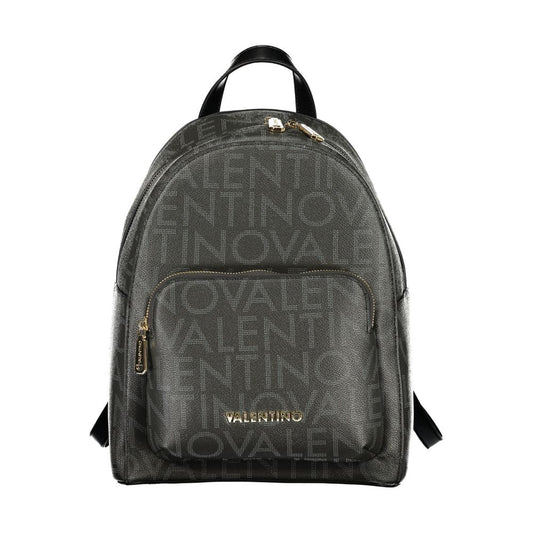 Backpack by Mario Valentino for women in polyurethane black features a architectural Polyurethane Backpack design with a secure , ample , and versatile backpack-strap for a architectural finish.