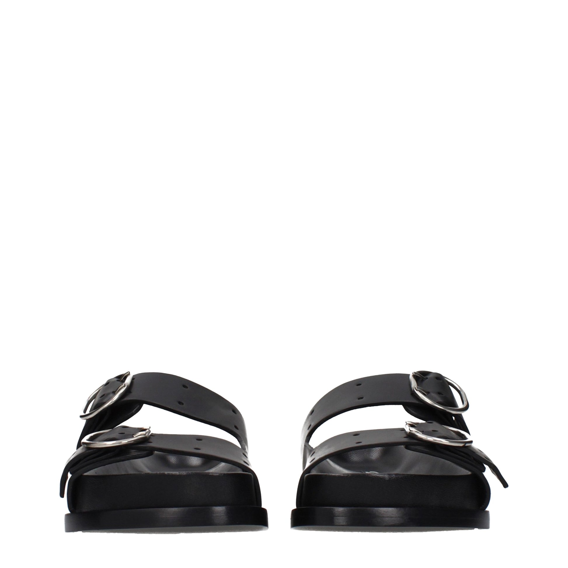 Clogs Slippers by Jil Sander for women in leather black features an effortless chic silhouette from the Women's Leather Clogs Slippers collection, showcasing a and effortless chic .