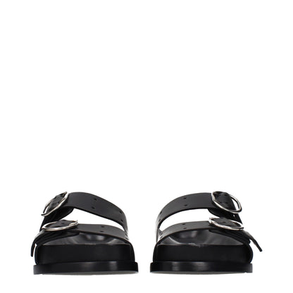 Clogs Slippers by Jil Sander for women in leather black features an effortless chic silhouette from the Women's Leather Clogs Slippers collection, showcasing a and effortless chic .