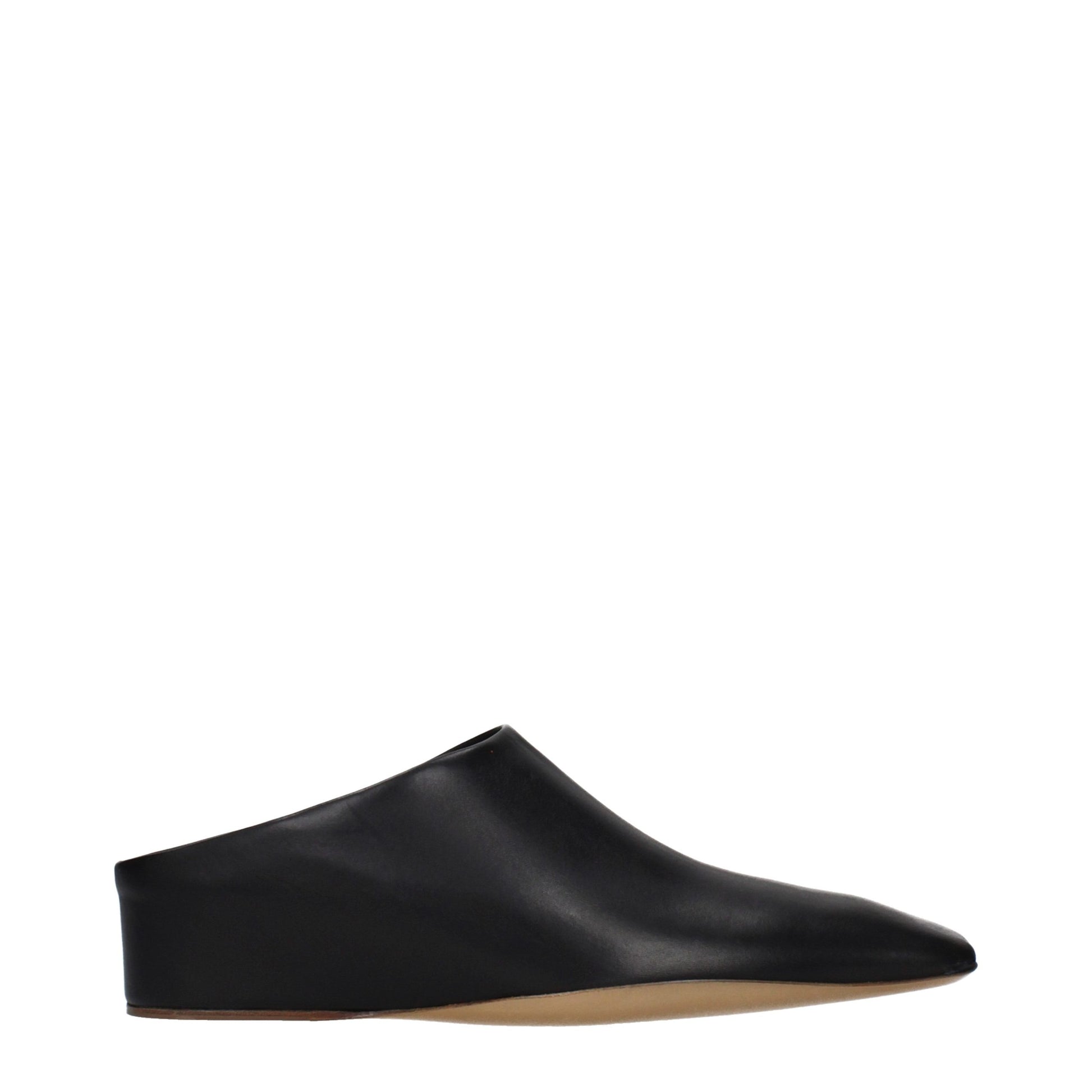 Clogs Slippers by Jil Sander for women in leather black features an timeless Women's Leather Clogs Slippers aesthetic, defined by a and a refined .