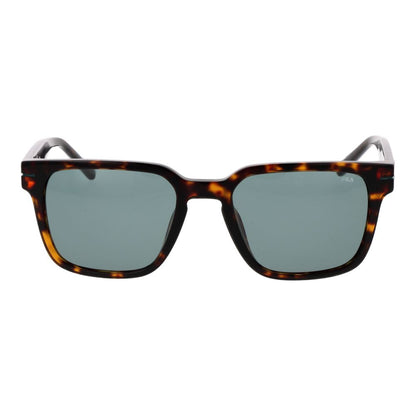 Sunglasses by Fila for men in cellulose acetate brown features an lustrous full-rim square frame design with brown coloured frame detailing and non-polarized category-2-medium-tint lens for a lustrous aesthetic.
