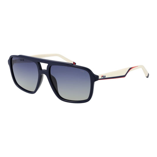 Sunglasses by Fila for unisex in plastic blue features an ethereal aviator full-rim frame design with blue coloured frame frames and category-2-medium-tint lens for a ethereal finish.